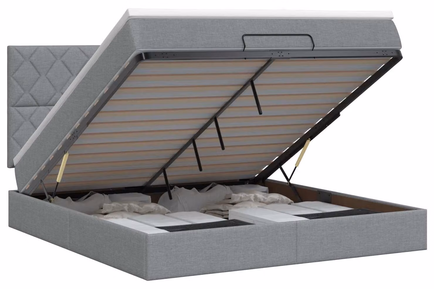 Divano letto ottomano, colore grigio chiaro, 140 x 190 cm, rivestito in tessuto