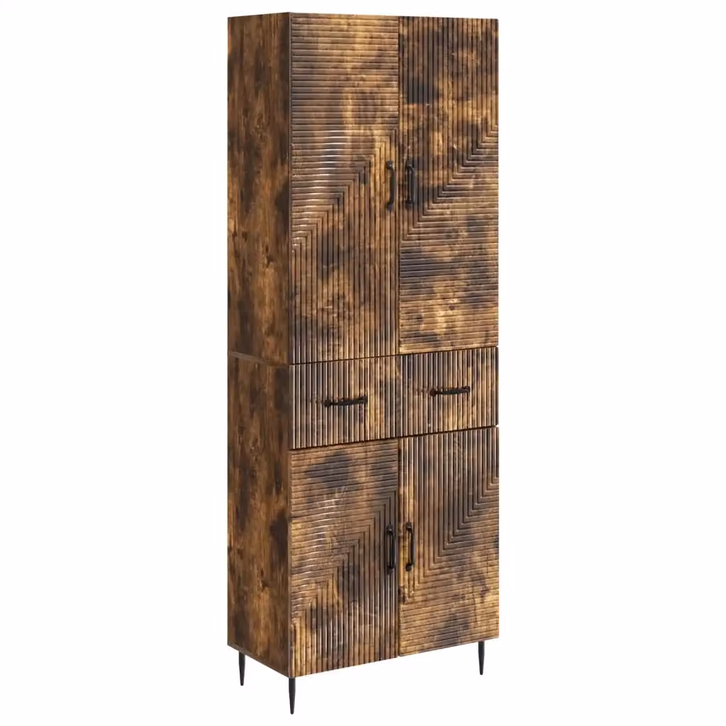 Set di mobili da soggiorno vidaXL in legno rovere marrone con illuminazione LED e ante con cassetti, L/P/H: 180 x 48,86 x 90 cm – 2