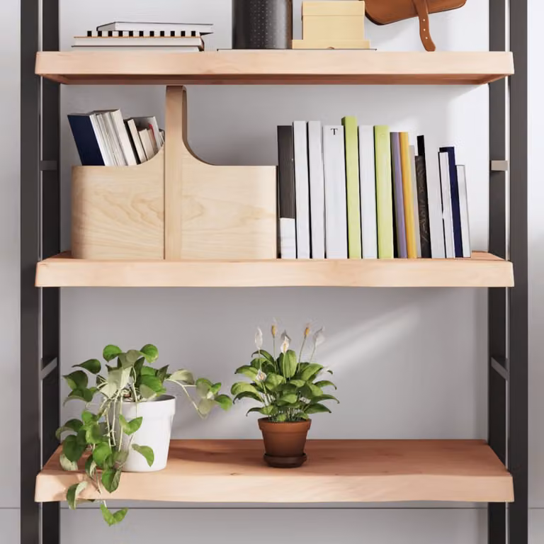 vidaXL Ripiano a Parete in Rovere Massello Non Trattato, Colore Marrone, L 80 cm x P 40 cm x H 2-6 cm