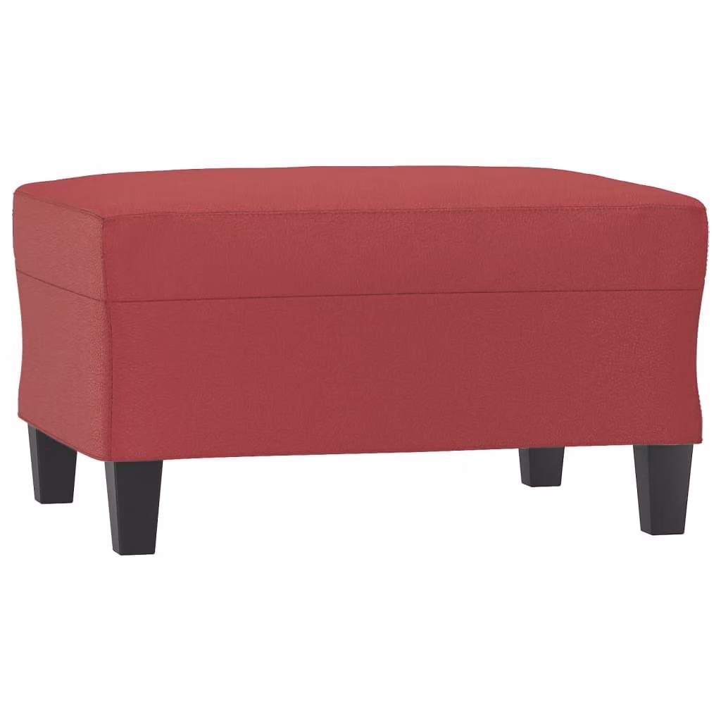 Poggiapiedi Rosso Vino 70x55x41 cm in Pelle finta