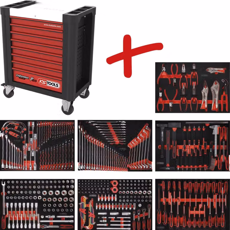 KS Tools PERFORMANCEplus set di carrelli da officina P10