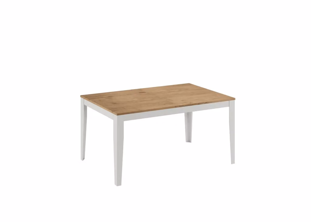 Tavolo Allungabile Stones Moderno con Piano in MDF Laminato e Struttura in Metallo, Colore Bianco e Marrone – 2