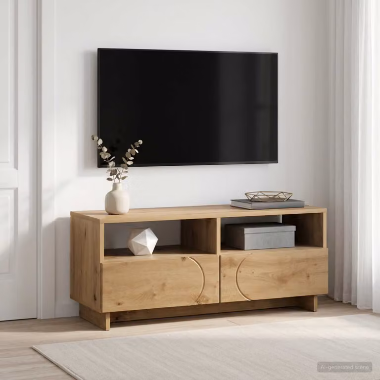 vidaXL Supporto TV moderno in legno Rovere marrone L 90 cm, P 34.5 cm, H 40 cm
