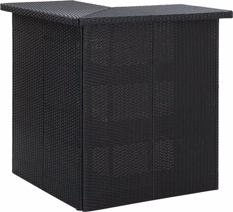 Set Bar da Giardino 16 pz con Cuscini in Polyrattan Nero
