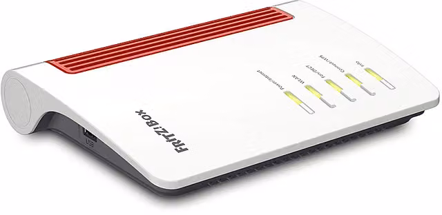 Router AVM FRITZ! Box 4050 Dual Band Wi-Fi 6 con porte Ethernet LAN e USB, Bianco e Rosso