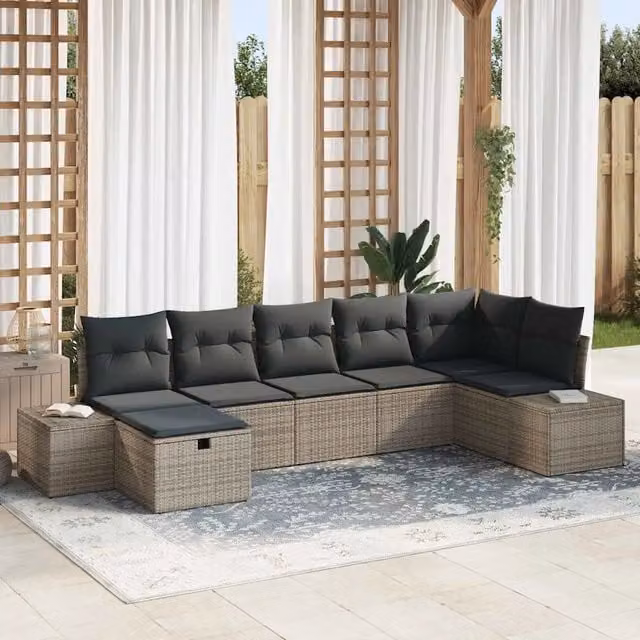 Set di divani 7 pz polyrattan 3360730