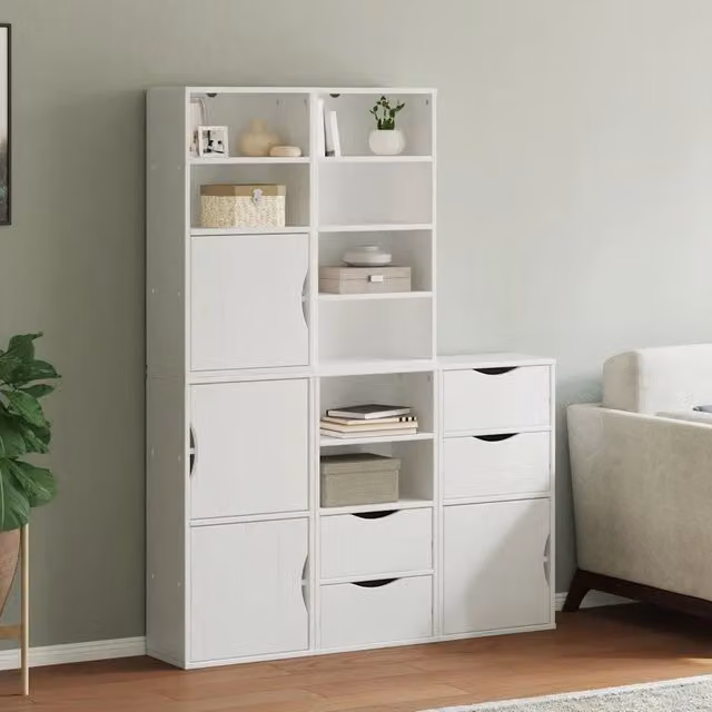 Armadietti Laterali 5 pz ODDA Bianco 40x24x79 cm Legno di Pino 3365359