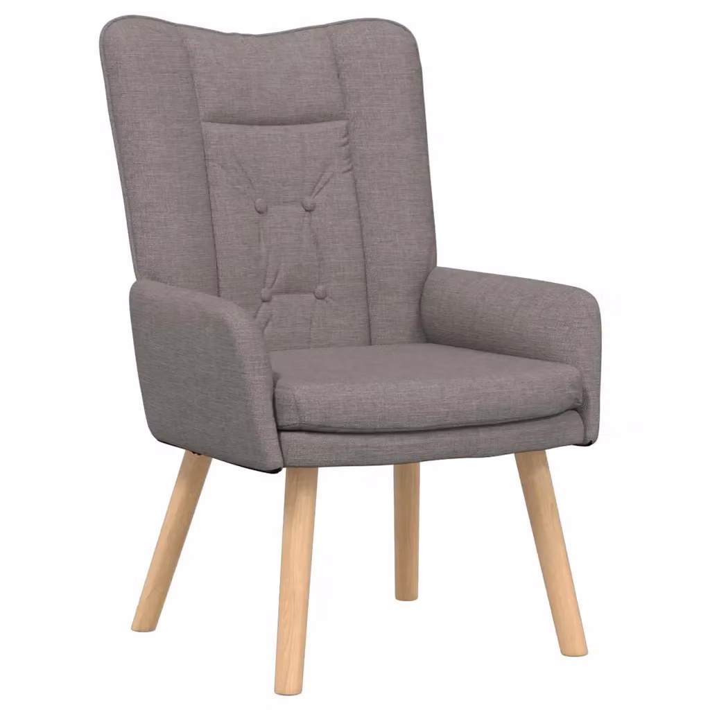 Poltrona Lounge Talpa in Tessuto e Legno con Braccioli, Disponibile in Beige o Grigio – 2