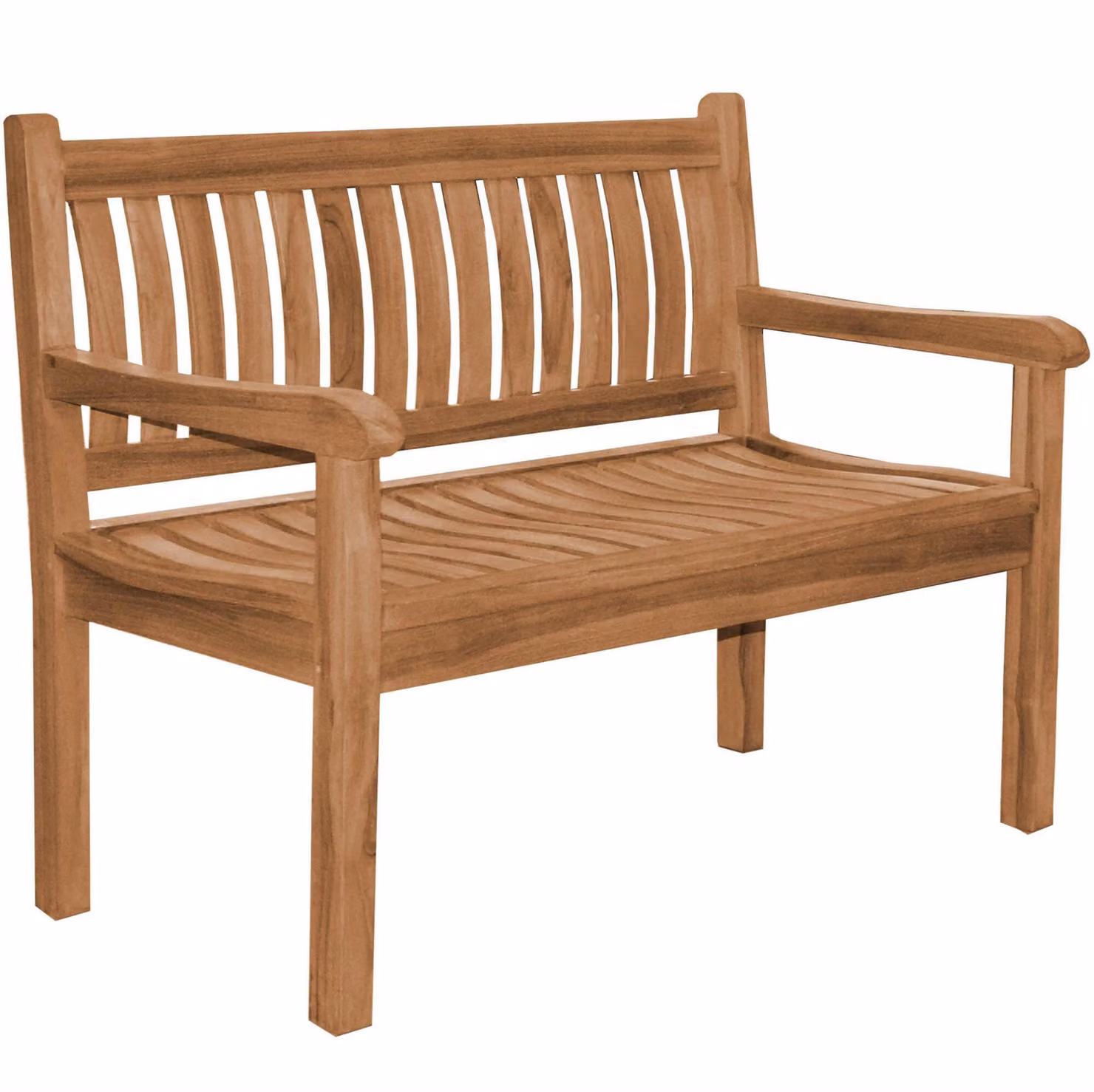 Panca in legno di teak, modello "Extra Stark", serie Arezzo, 150 cm di larghezza, con cuscino per seduta blu
