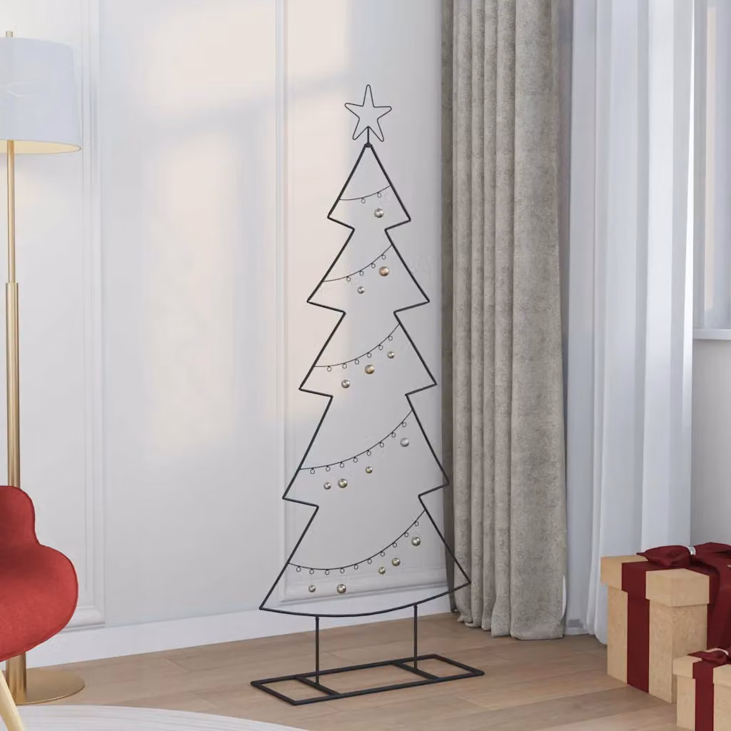 Albero di Natale da tavolo vidaXL in metallo nero, Altezza: 150 cm