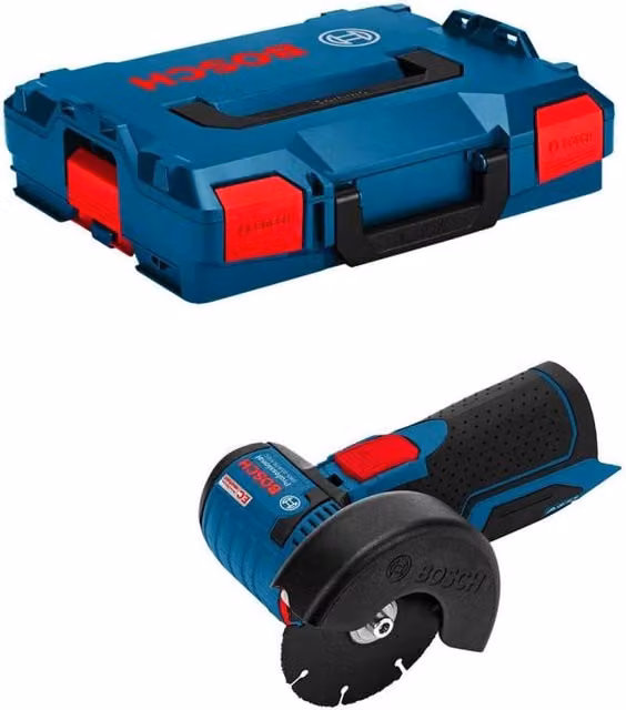 Smerigliatrice Bosch GWS 12V-76 blu con L-Boxx 102