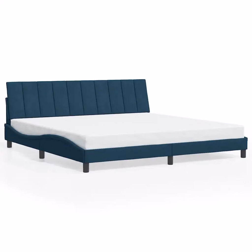 Giroletto senza materasso Hanko vidaXL in velluto blu, L 200 x P 200 cm – 2