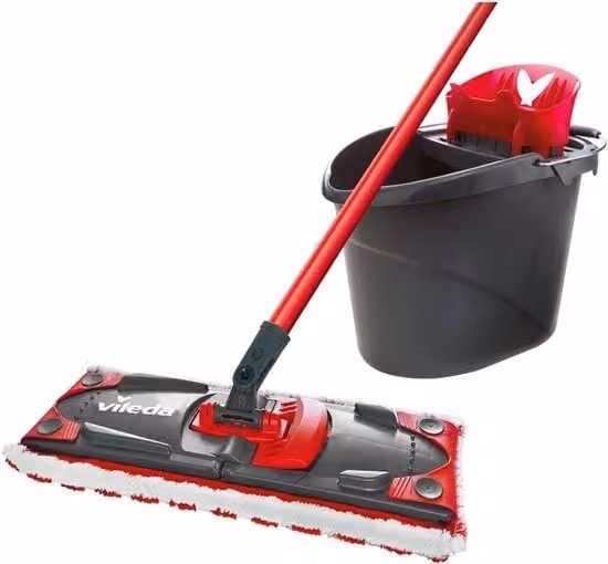 Set di pulizia per pavimenti Vileda con secchio e mop, colore rosso
