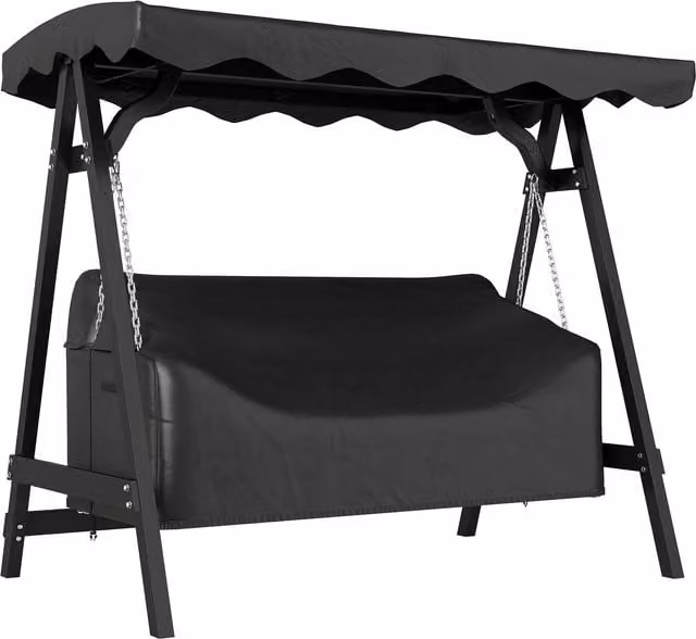 Copertura protettiva impermeabile e resistente ai raggi UV Outsunny per dondolo da 3 posti in tessuto Oxford 420D nero
