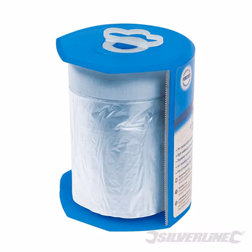 Silverline - Pellicola per mascheratura con nastro per mascheratura, rotolo su dispenser