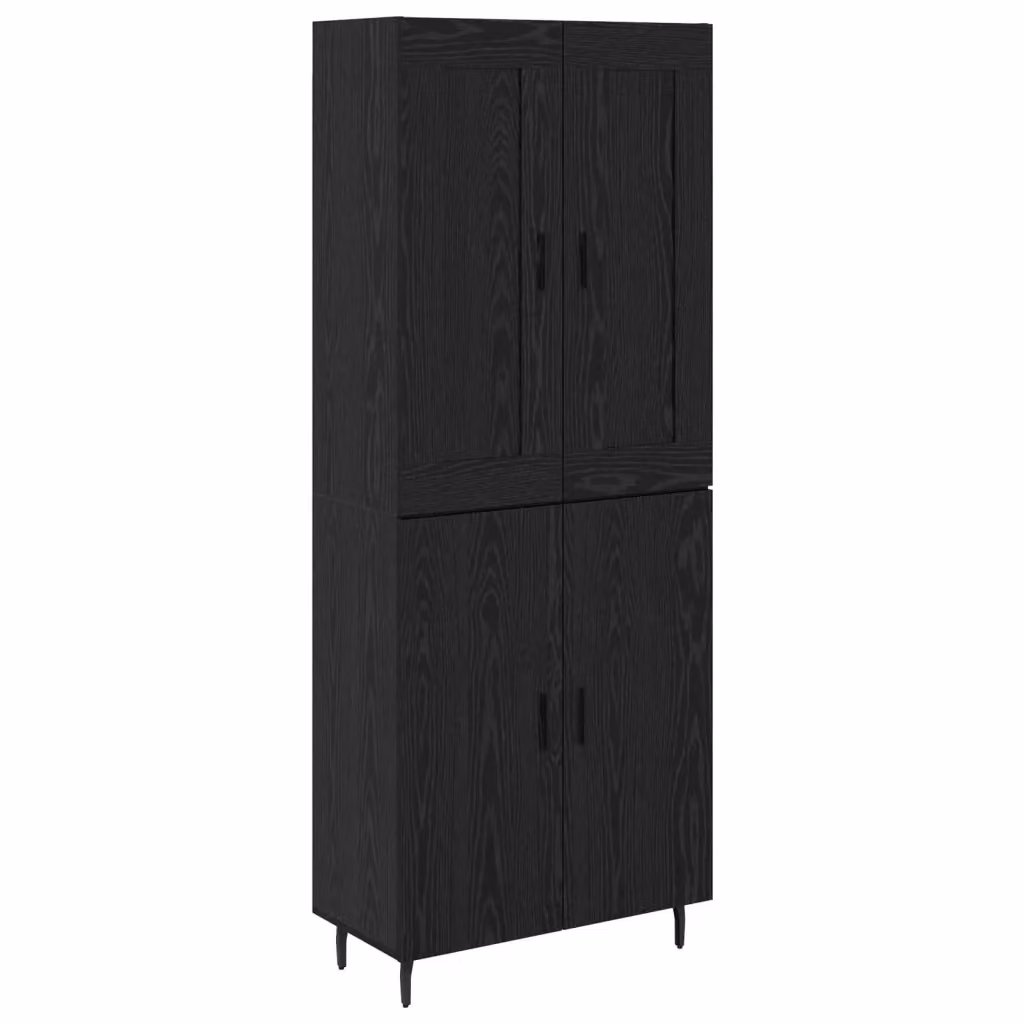 Set di 2 credenze moderne vidaXL in rovere nero, L/P/H: 69,5 x 34 x 180 cm – 2