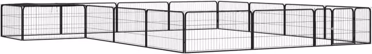 The Living Store Box per cani da 16 pezzi in acciaio verniciato a polvere nero 100x50cm