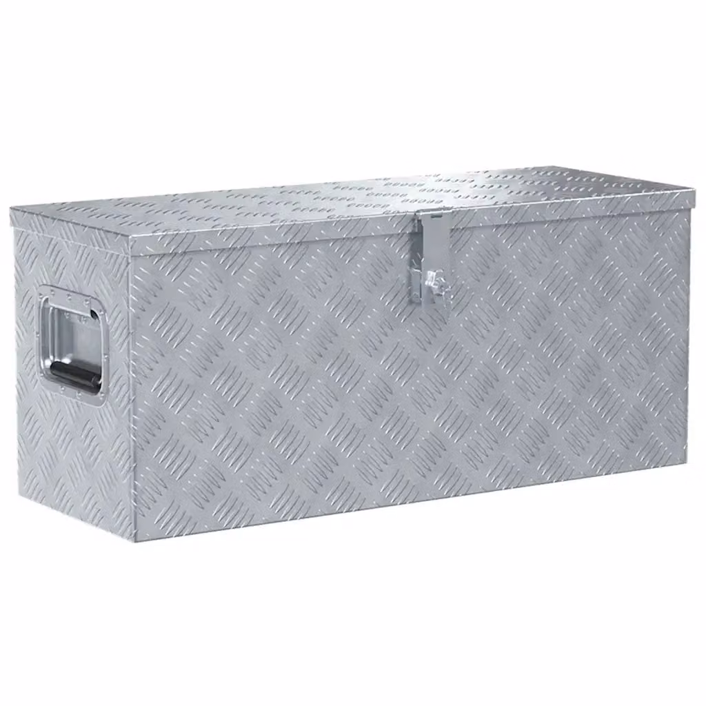 Cassetta in alluminio vidaXL argento L 80 cm x P 30 cm x H 35 cm – 2