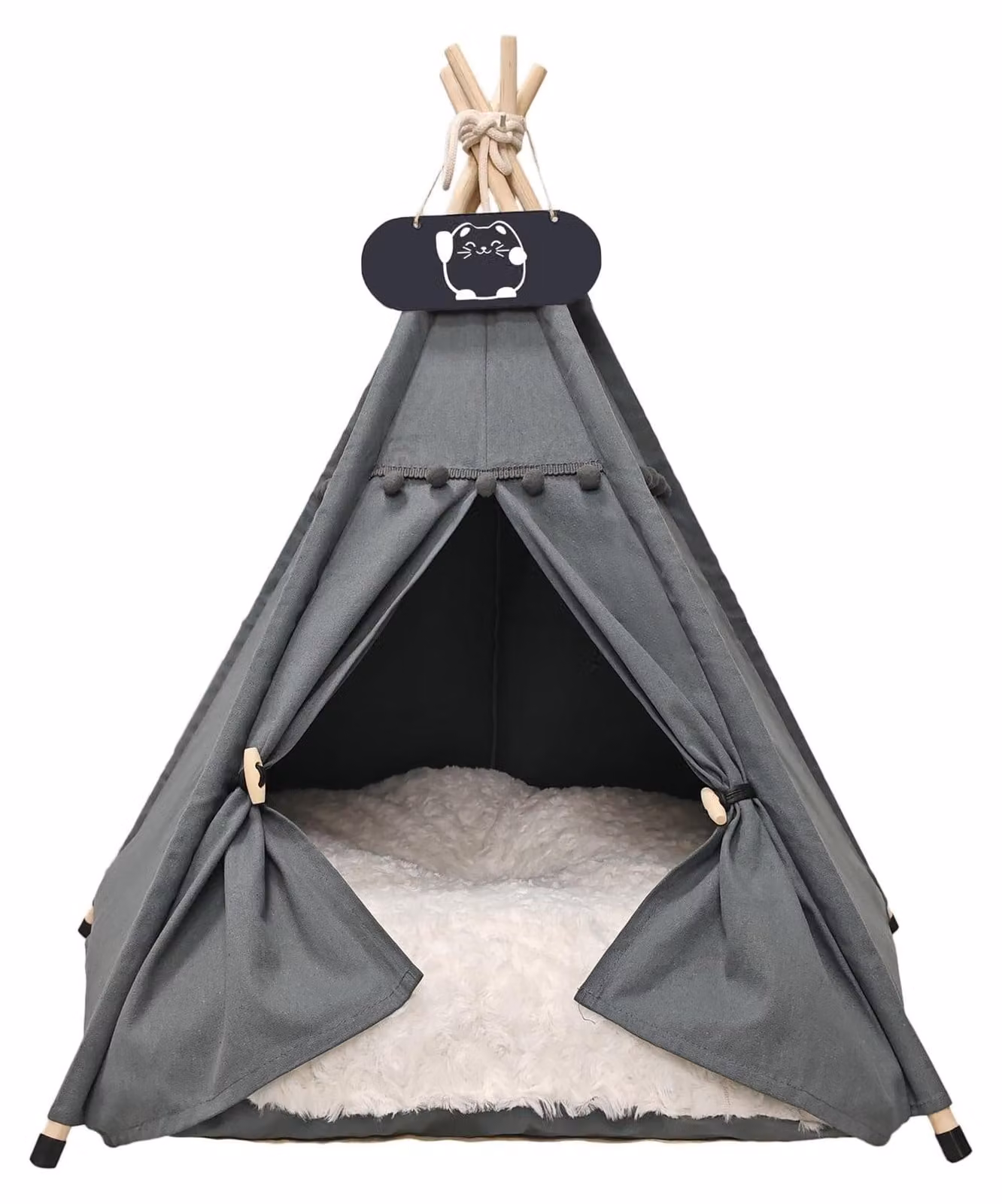 Omgoods - Tende da interno - Ciotola per cani - Tenda per gatti - Cuscino rimovibile - Cotone resistente - 40 x 40 x 50 cm - Cuccia per cani