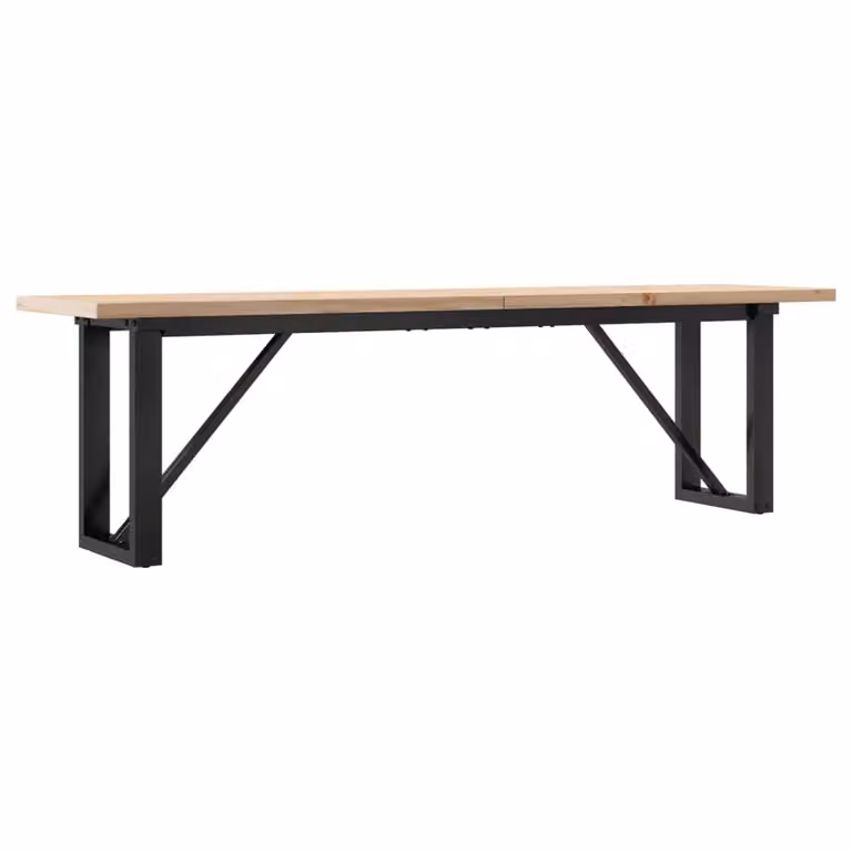 Tavolino Salotto Telaio a O 160x40x45,5 cm Legno Pino e Acciaio