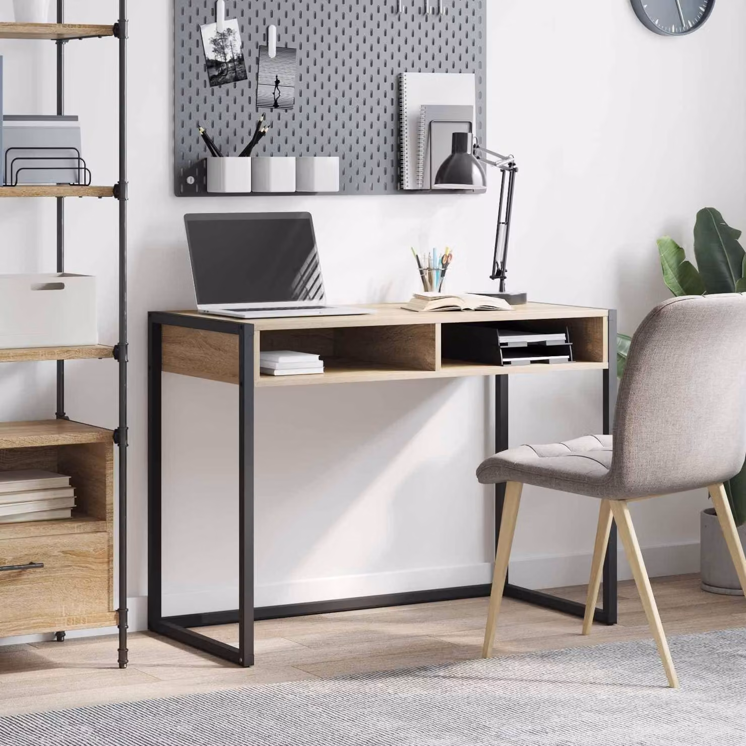 Ufficio domestico industriale in legno e acciaio