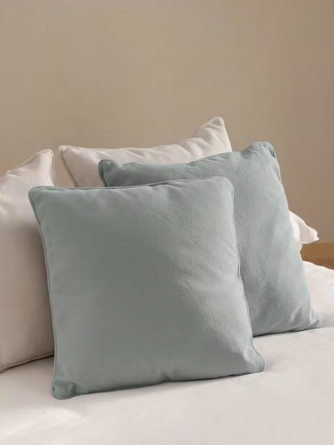 Set di 2 cuscini quadrati Bloq Kenay Home in cotone colore light mint 45 x 45 cm