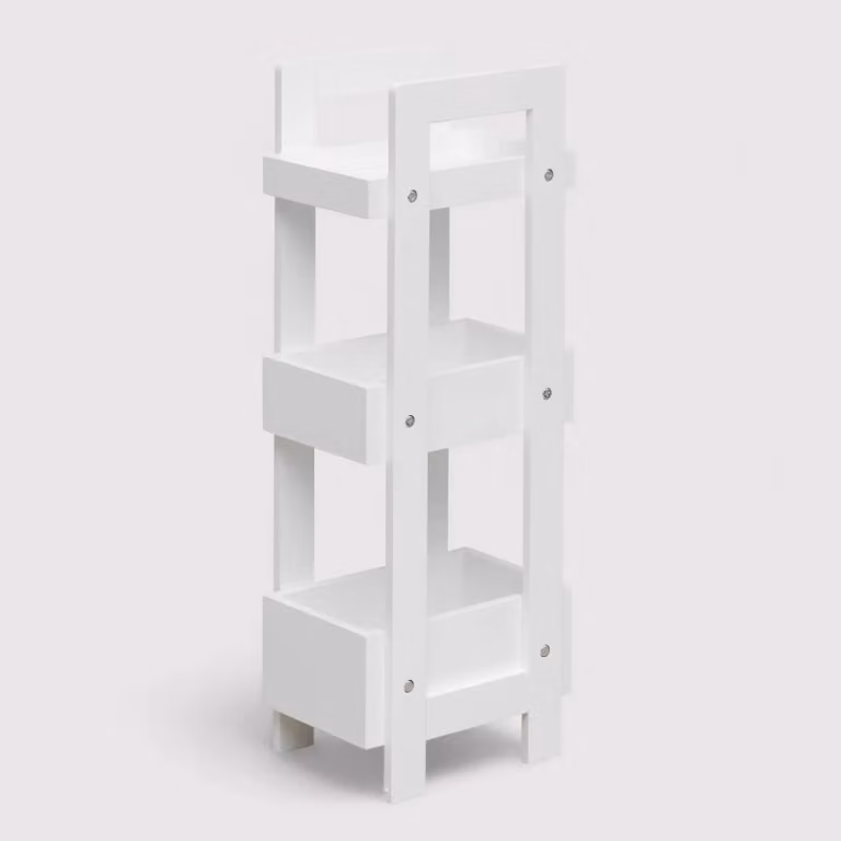 Bignonia - Piccolo scaffale bianco multiuso con 3 ripiani
