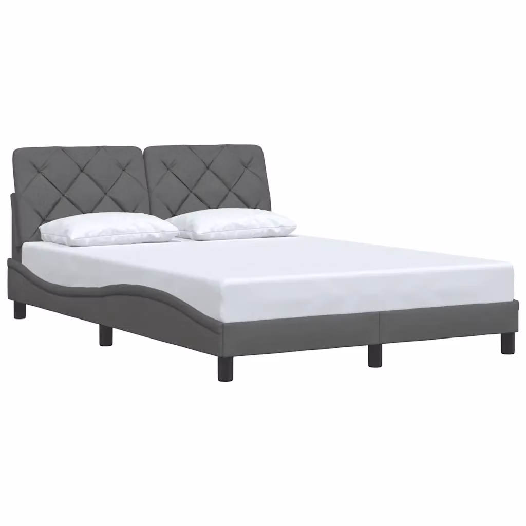 Giroletto vidaXL senza materasso in tessuto grigio con doghe in legno L/P/H: 190 x 140 x 208 cm – 2