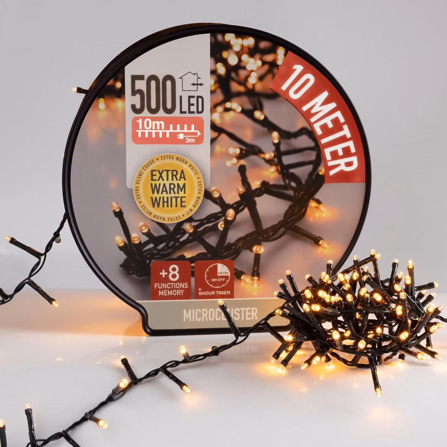 Luci da fata in bobina - 500 Micro Cluster LED - 10 m - bianco extra caldo