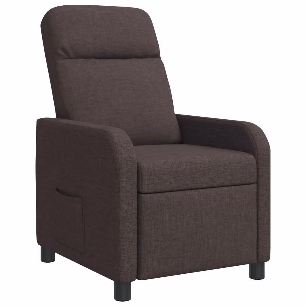 Poltrona reclinabile relax moderna in tessuto marrone con braccioli per soggiorno o ufficio – 2