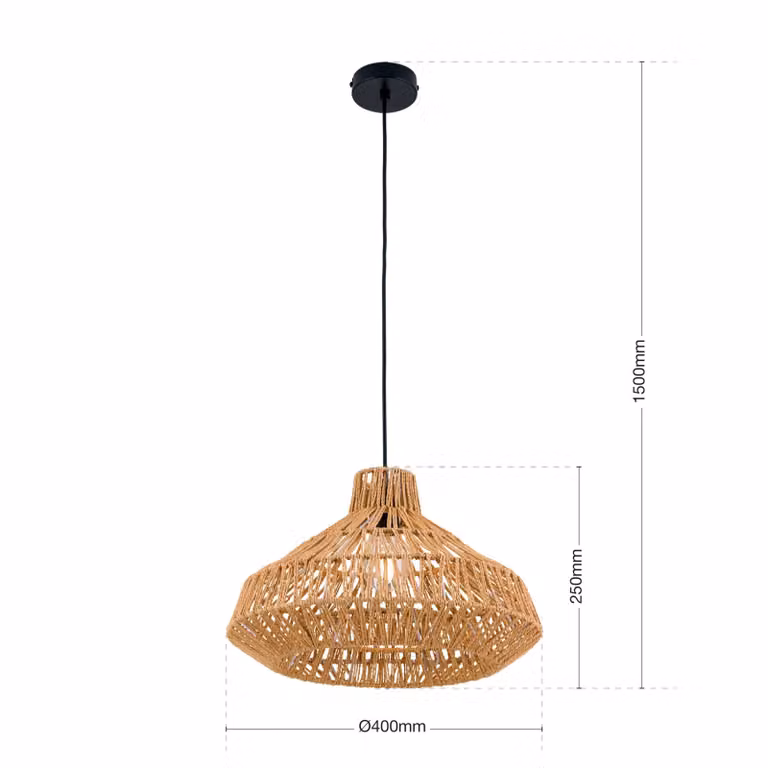 ORION Lampada a sospensione Basket, dimmerabile, Legno chiaro, Soggiorno / Sala da pranzo, Metallo, Lampada a sospensione