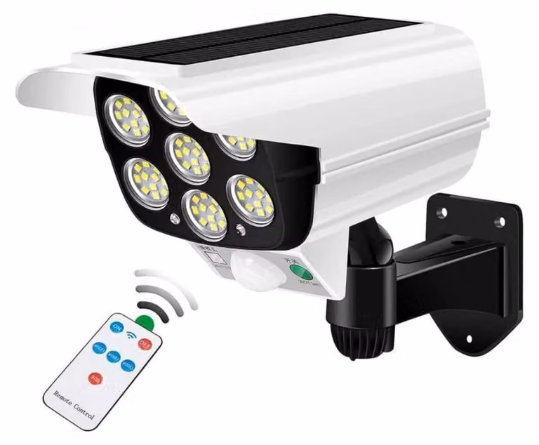 Lampada solare da esterno con sensore di movimento, applique a LED con 77 LED, rotazione a 360°