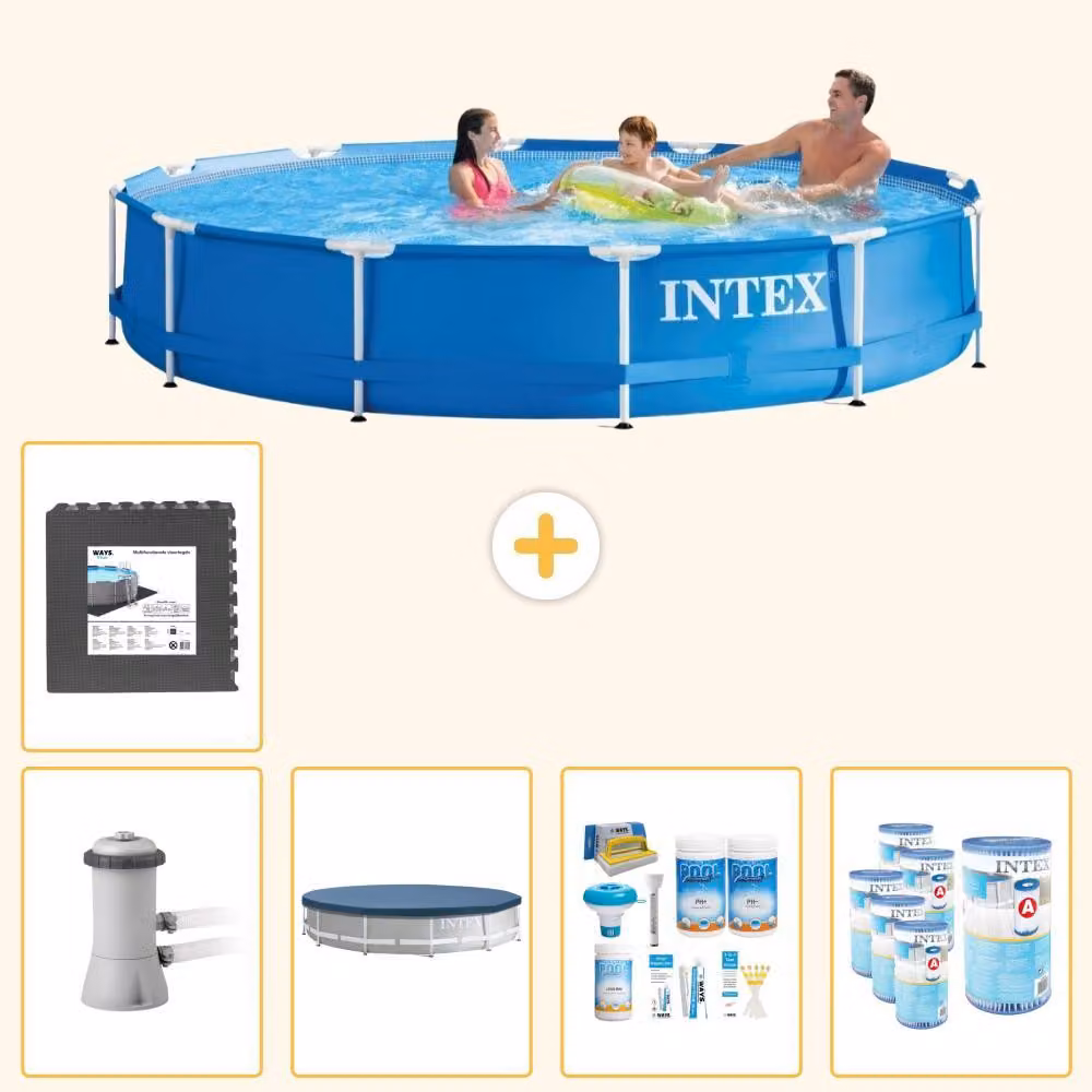 Piscina autoportante rettangolare - 366x76 cm - 6 pezzi - SCB17