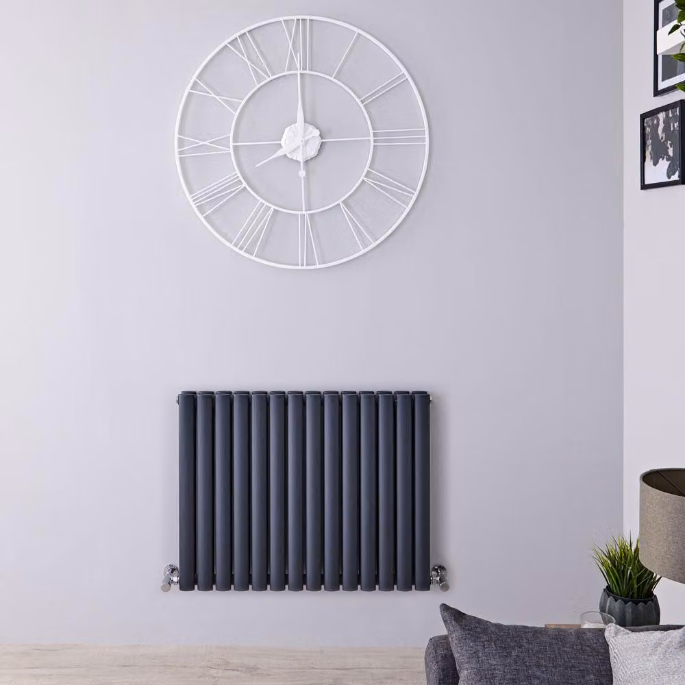 Radiatore Orizzontale Antracite 635x826mm 1030W - Alta Resa - Design Moderno - Revive