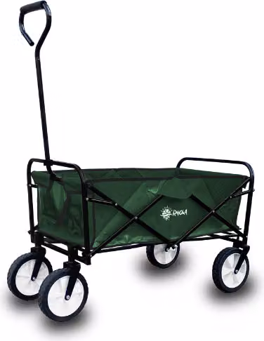 Rijoka Carrello pieghevole - Pavimento duro - Carico 70 kg - 90x54x124 cm - Verde