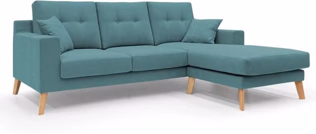 Divano angolare reversibile Danish di Divani.Store in tessuto impermeabile petrolio L 237 cm