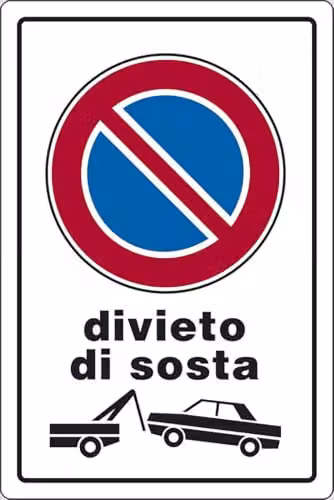 Cartello Divieto di Sosta con rimozione abitazioni 30CMx20CM