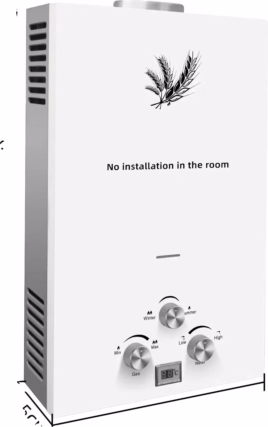 Scaldabagno a gas liquido VEVOR, con una potenza fino a 36 kW, capacità di erogazione di 18 litri, modello da 16 kW e 8 litri