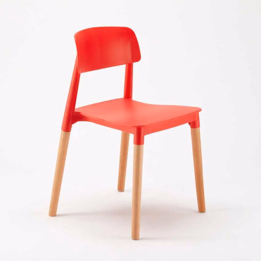 sedia da cucina bistrot in polipropilene e legno design Loch barcellona - Rosso