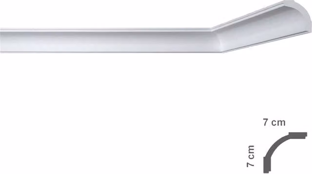 Set di 65 cornici decorative per soffitto Bovalacci mod. I765 in polistirolo bianco, L/P/H: 7 x 7 x 200 cm