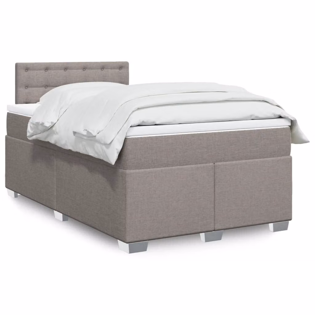 Maison Exclusive - Letto boxspring con materasso Taupe 120x200 cm Tessuto