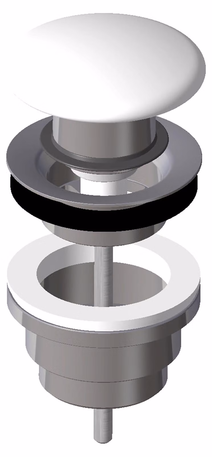 LAUFEN Vanne de vidange, Push-Open, avec couvercle, pour lavabo avec système de vidage/débordement, H8981860000001, H8981860000001