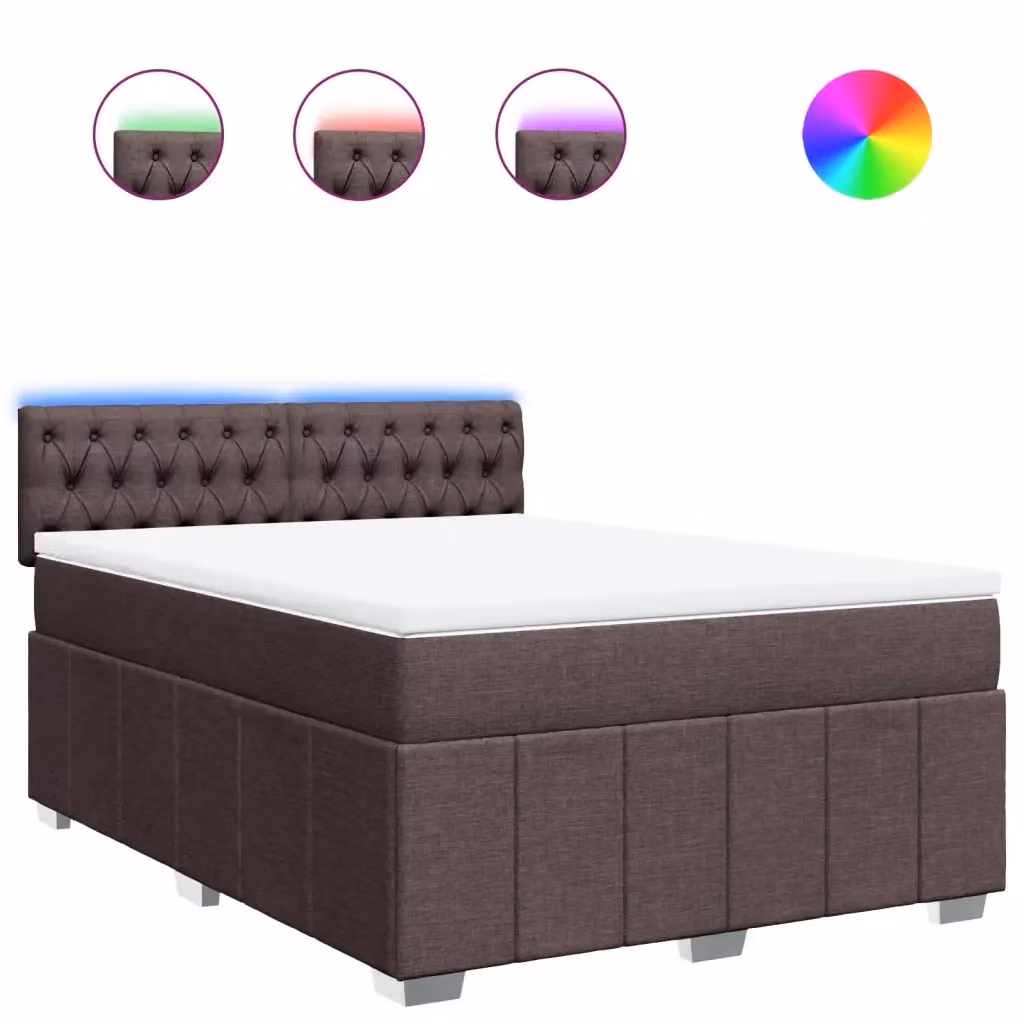Letto Ibrido con Giroletto a Molle e Materasso vidaXL in Marrone e Bianco L/P: 160 x 200 cm – 2