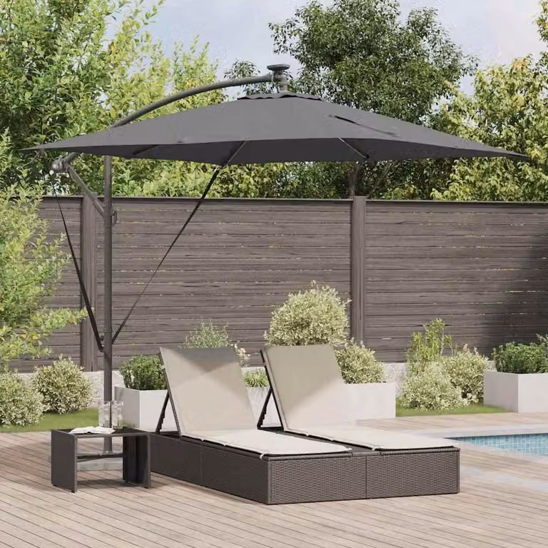 Maison Exclusive - Ombrellone con luci a LED, colore antracite, dimensioni 249 x 249 x 250 cm