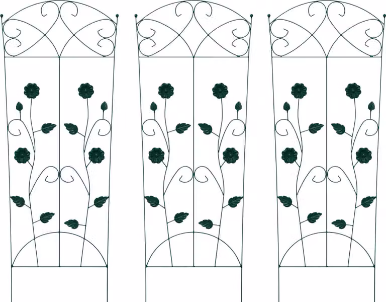 Recinzione per Giardino 3 pcs Verde 110,5 x 42,5 cm Acciaio
