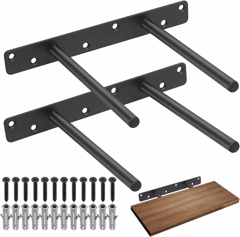 Supporti metallici invisibili per mensole, confezione da 2, lunghezza 150 mm, adatti per la cucina