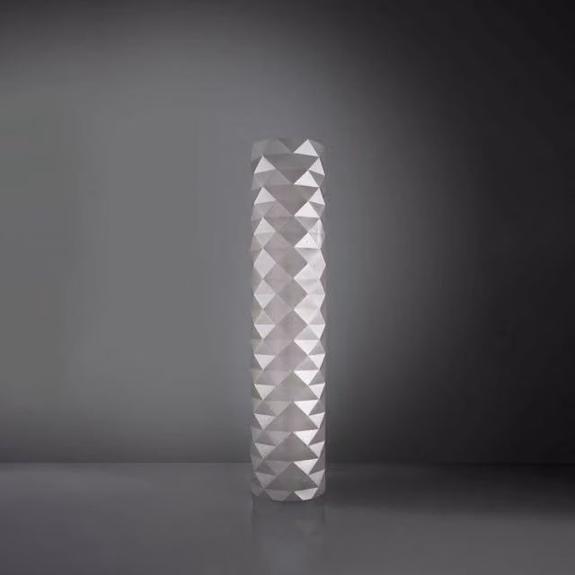 Piantana Moderna Prisma Polilux ® Argento E Metallo 3 Luci E27 H122Cm