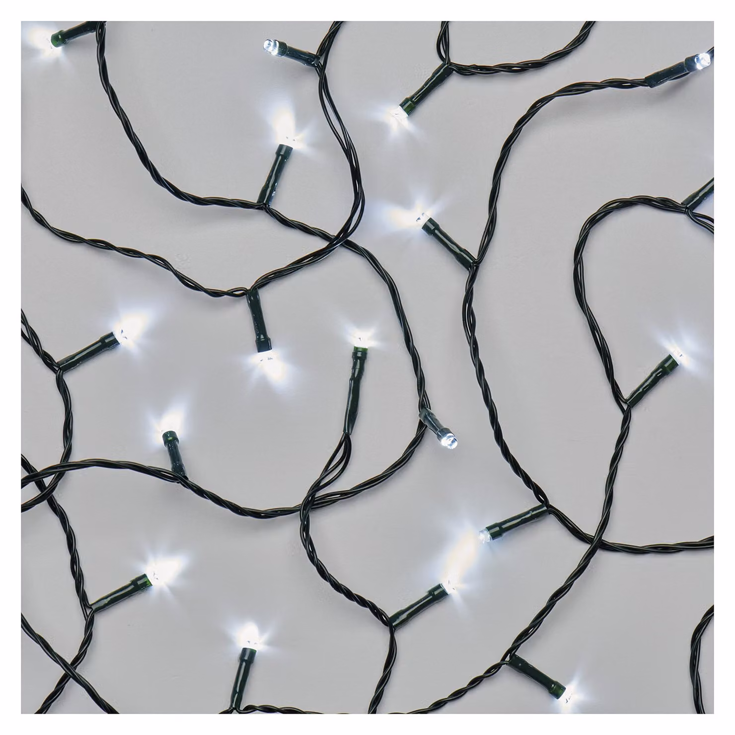 Catena luminosa a LED, bianco freddo, 8 metri, 80 LED, grado di protezione IP44, con timer, per interni ed esterni