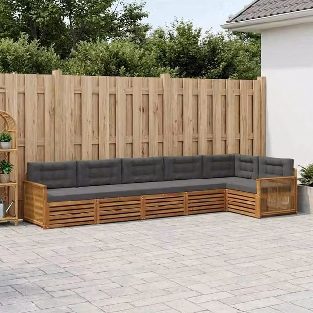 Set di divani da esterno 6 pz Naturale e Antracite 3383420