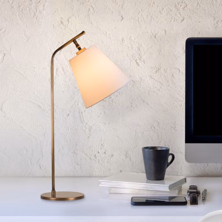 Opviq, Salihini - MR-622-US, lampada da tavolo, CORPO IN METALLO, bianco, 67 x 16 x 20 cm